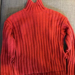 Everlane Thick Stripe Red Knit Long Sleeve Sweater - Size S